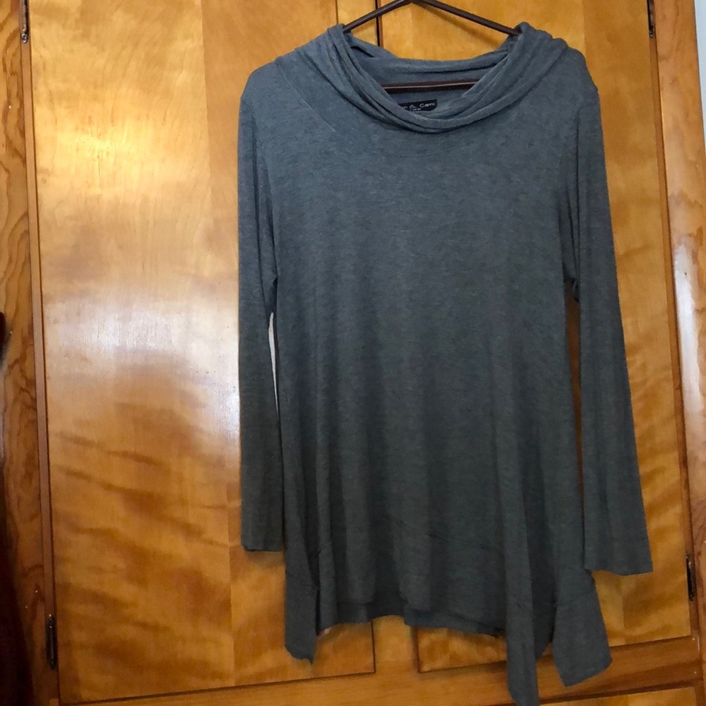Cowl neck tunic top